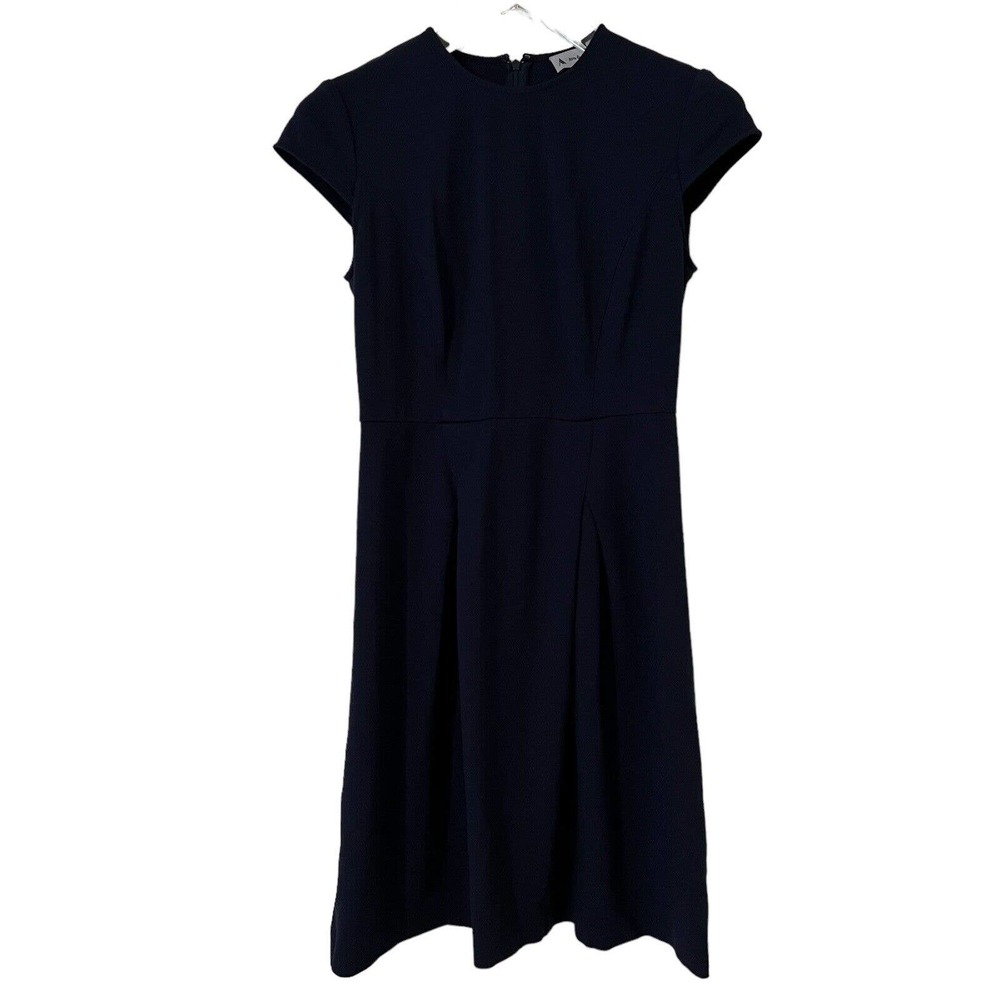 🌵 Ava & Aiden Women's Navy Blue Cap Sleeve Fit & Flare Stretchy Dress - Size 8